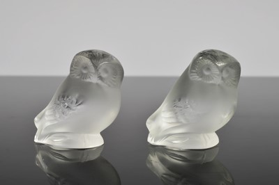 Lot 67 - Two modern Lalique glass owls