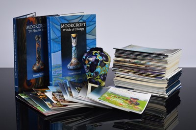 Lot 82 - A modern Moorcroft Pottery vase and two books on Moorcroft and a quantity of Moorcroft Collectors Journals