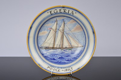 Lot 95 - A 1930s Poole Pottery commemorative shipping charger