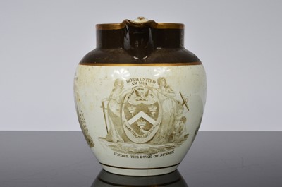 Lot 96 - Of Masonic Interest: A late Regency pearlware pottery jug
