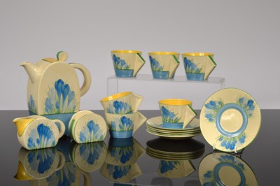 Lot 111 - An Art Deco period Wilkinson pottery Bizarre coffee set for six designed by Clarice Cliff