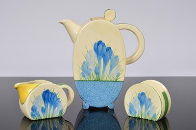 Lot 111 - An Art Deco period Wilkinson pottery Bizarre coffee set for six designed by Clarice Cliff