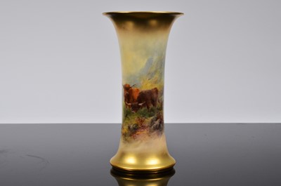 Lot 128 - A c1920s Royal Worcester blush ivory porcelain vase
