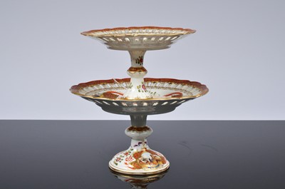 Lot 130 - A late 19th century Dresden porcelain double tazza
