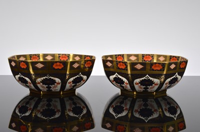 Lot 138 - A pair of large Royal Crown Derby Imari style bowls