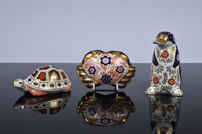 Lot 148 - Three Royal Crown Derby porcelain paperweights