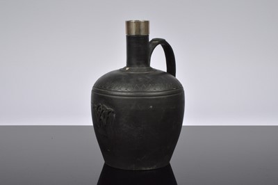 Lot 158 - A late Victorian black Basalt pottery ewer