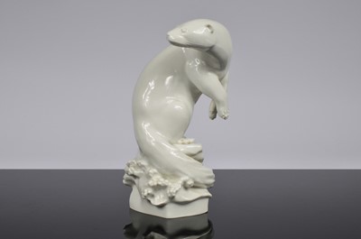 Lot 171 - A Weiss Meissen Blanc de Chine porcelain model of a sea otter after Max Esser