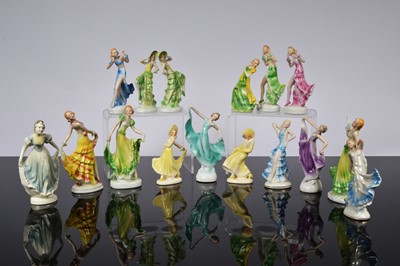 Lot 177 - A large collection of continental ceramic art deco style dancing female figurines