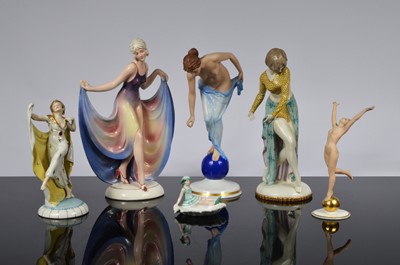 Lot 181 - Six German art deco style female figurines