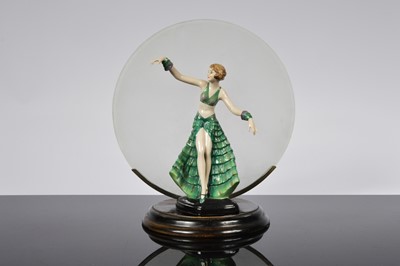 Lot 188 - A ceramic art deco style dancing flapper mounted lamp