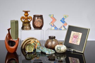 Lot 216 - Fourteen items of second half and later studio pottery