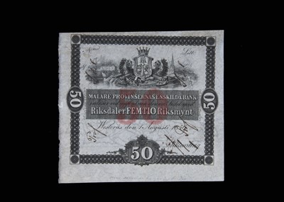 Lot 95 - Sweden, Malare Provinsernas Senskilda Bank