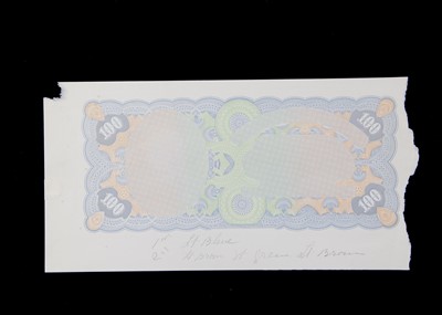 Lot 165 - An early 20th century hand printed printer's proof for a bank note