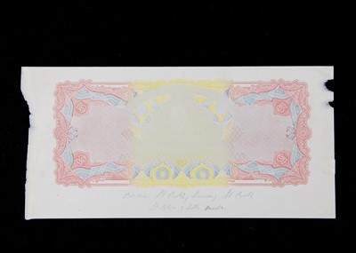 Lot 166 - An early 20th century hand printed printer's proof for a bank note