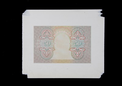Lot 171 - An early 20th century hand printed printer's proof for a bank note