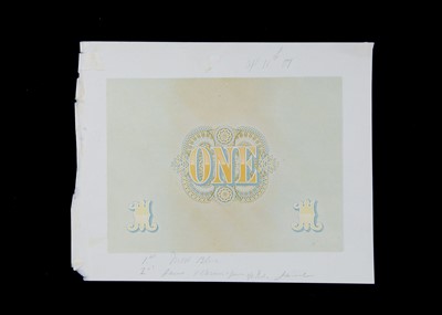 Lot 172 - An early 20th century hand printed printer's proof for a bank note