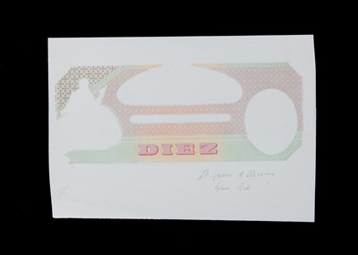 Lot 186 - An early 20th century hand printed printer's proof for a bank note