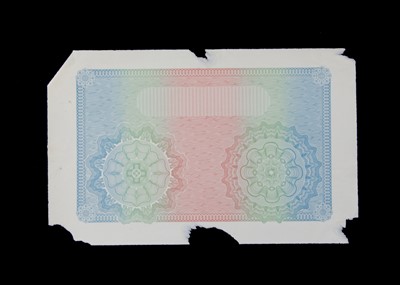 Lot 190 - An early 20th century hand printed printer's proof for a bank note