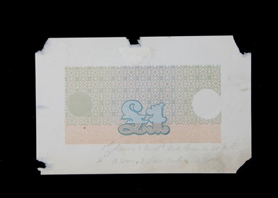 Lot 196 - An early 20th century hand printed printer's proof of a bank note