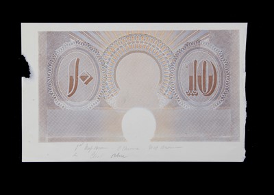 Lot 199 - Two interesting early 20th century hand printed printer's proof prints for bank note designs