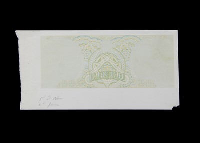 Lot 200 - An early 20th century hand printed printer's proof for a bank note design