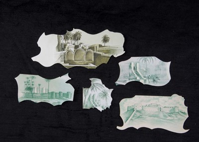 Lot 207 - A group of five very rare and interesting hand drawn and painted vignettes for bank note designs by various Bradbury Wilkinson & Co Ltd artists and designers