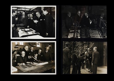 Lot 210 - Six black and white press photographs of a Royal visitor to the Bradbury Wilkinson & Co factory in New Maldon