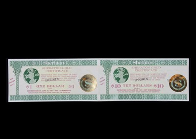 Lot 219 - Two Specimen Sheraton Gold Certificates