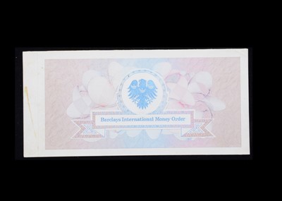 Lot 220 - A hand drawn and painted model of a Barclays Internation Money Order