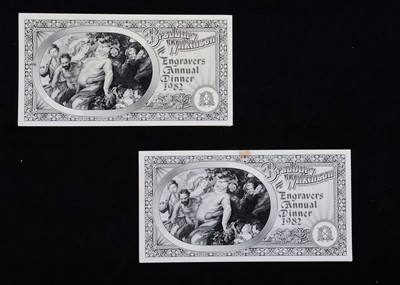 Lot 226 - A pair of 1980s Bradbury Wilkinson Engravers Annual Dinner invitations