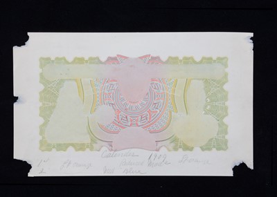 Lot 245 - An early 20th century hand printed printer's proof for a bank note or possibly a calendar