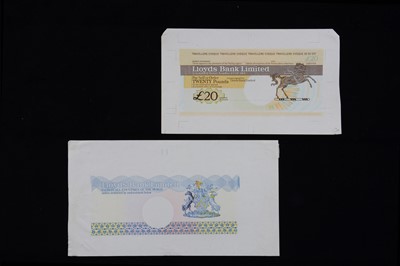Lot 261 - Two test prints for Lloyds Bank Travellers Cheques