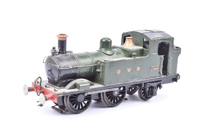 Lot 364 - An 0 Gauge finescale older scratch or kit-built  GWR green electric 14xx 0-4-2 Tank Locomotive