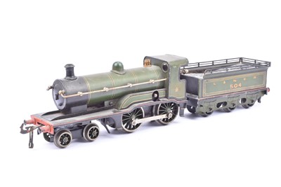 Lot 366 - A Bing 0 Gauge L&NER ex-GNR green clockwork Ivatt 4-4-0 Locomotive and Tender no 504