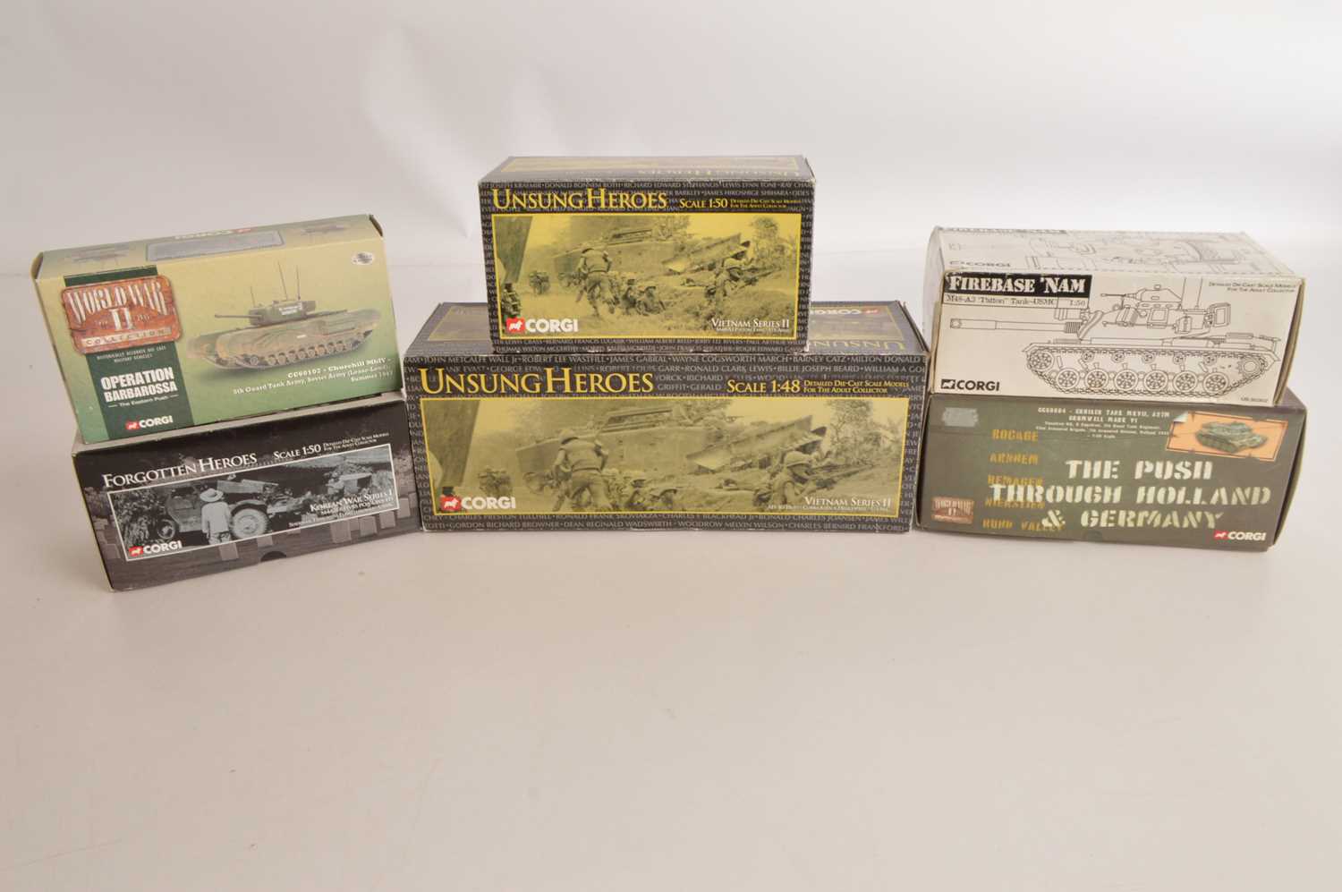 Lot 49 - Corgi WWII and Later Military Tanks and Helicopter (6)
