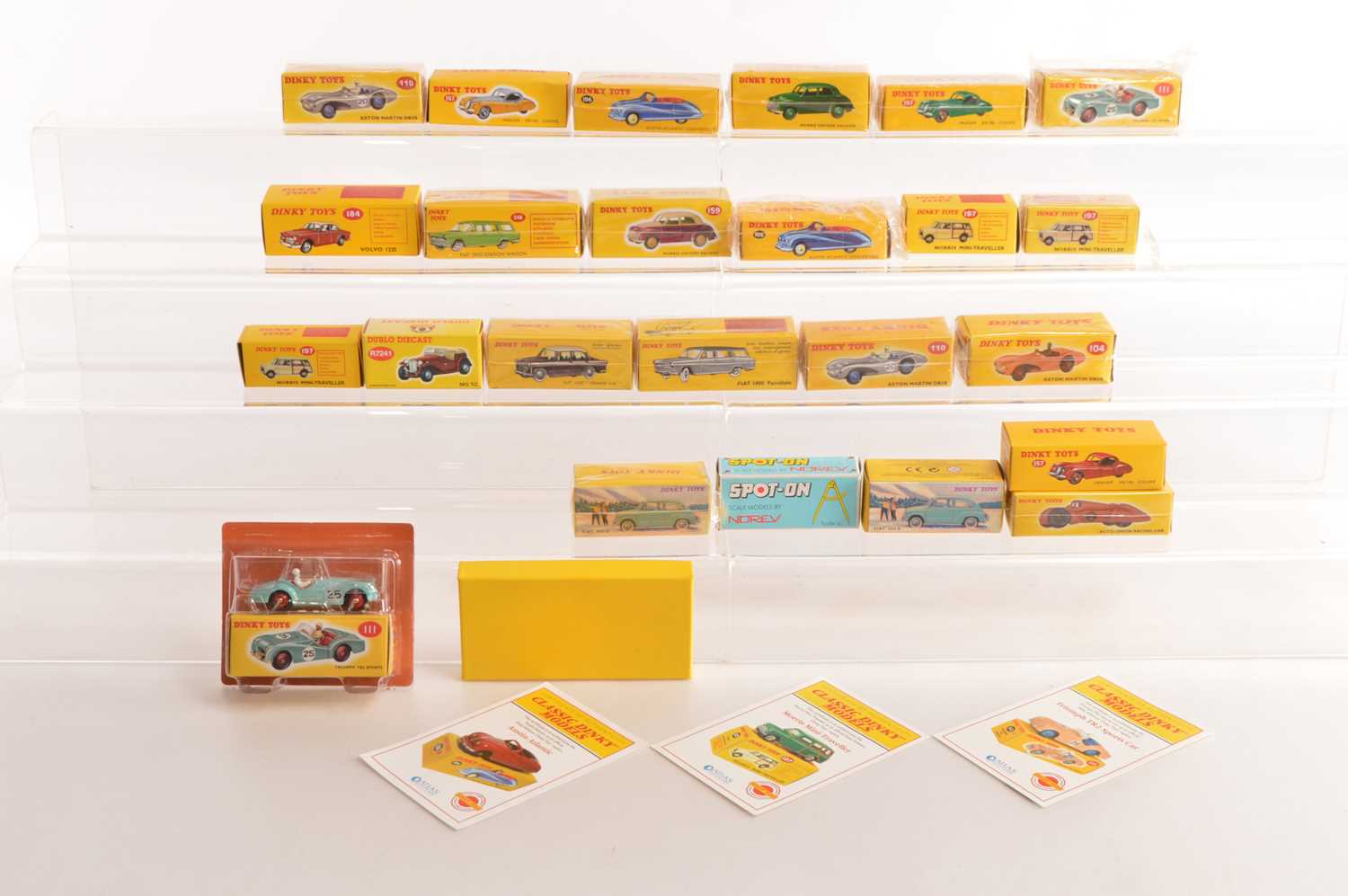 Lot 76 - Atlas Editions Dinky  and Other Similar Reissue British and Italian/Swedish Private and Competition Cars  and Road Signs (25)