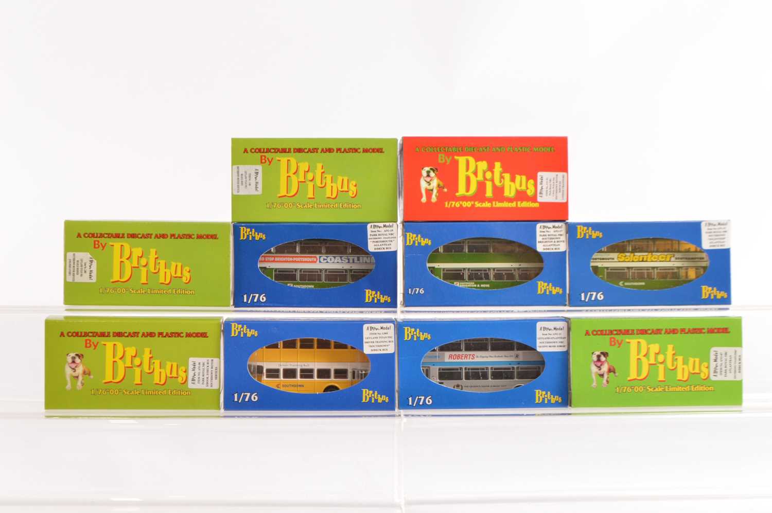 Lot 89 - Britbus 1:76 Scale Leyland Atlanteans and Leyland Titan Buses All Southdown (10)