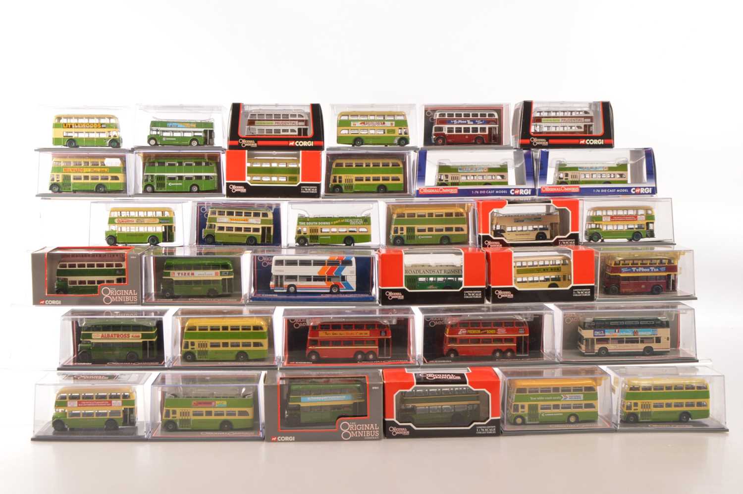 Lot 90 - Corgi Original Omnibus 1:76 Scale Vintage Southern Region Double Deckers Includes Many Southdown Examples (35)