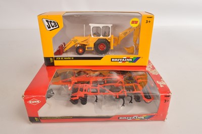 Lot 178 - Britains 1:32 Scale JCB Excavator  and Kuhn Cultivator (2)