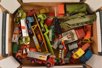 Lot 210 - Dinky Matchbox and other play worn Diecast Lorries and cars (24)