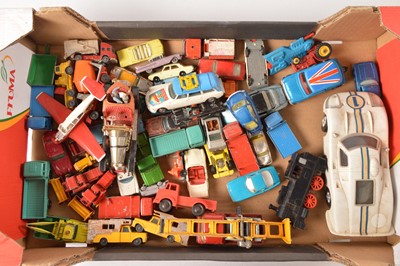 Lot 214 - Corgi Matchbox and other play worn Diecast cars vans and lorries (47)