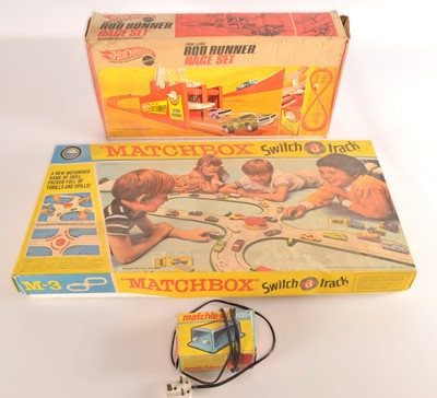 Lot 247 - Matchbox Switch-a-Track and Hot Wheels Rod Runner race track sets (3)