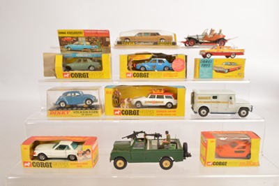 Lot 278 - Postwar Playworn Corgi Dinky and Britains Playworn Cars (11)
