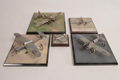 Lot 349 - White Metal WWII Aircraft Display Models and Dioramas (5)