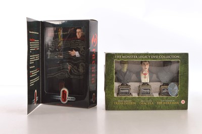 Lot 370 - Universal Studios/SideShow Collectibles Monster Legacy DVD/Bust Collection and Product Enterprise Hammer Dracula (2)