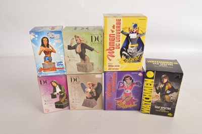 Lot 379 - DC Direct Female Comic Book Character Cold Cast Figurines (7)