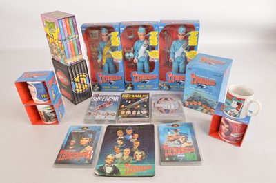 Lot 457 - Gerry Anderson's Carlton Thunderbirds Figures and Mugs and DVD'S also including Captain Scarlet Supercar Stingray Joe 90 and Fireball XL5 DVD Sets (qty)