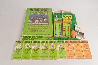 Lot 473 - Subbuteo Football and Rugby Teams some repainted with pitches and accessories (qty)