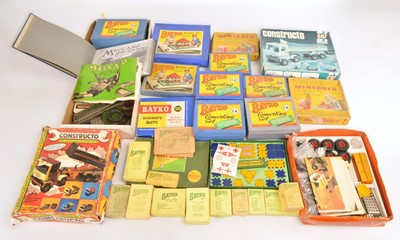 Lot 481 - Various Construction Toys Meccano Minibrix Constucto and Dinky Builder and quantity of Empty Bayko Boxes (qty)